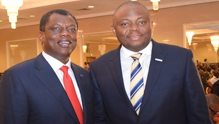 L-r) Austin Okere, the Founder and Chief Executive officer, Computer Warehouse Group Plc and Nnamdi Okonkwo, Managing Director, Fidelity Bank Plc, at the Maiden Annual Fidelity SMEs Conference, held in Lagos.